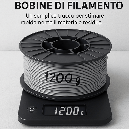 calcolo peso filamento Bobina di Filamento sopra una bilancia digitale 