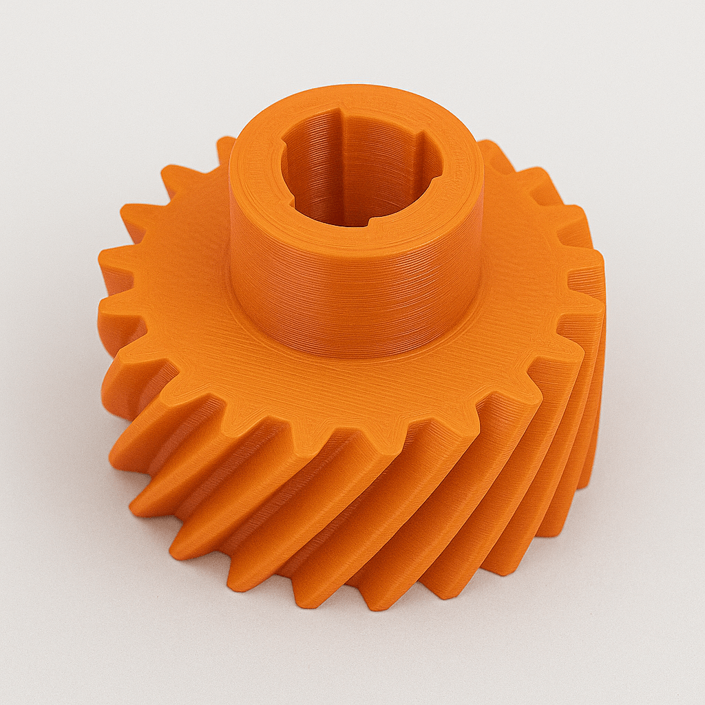 Bambu Lab ABS Arancione ingranaggio elicoidale stampato in 3d