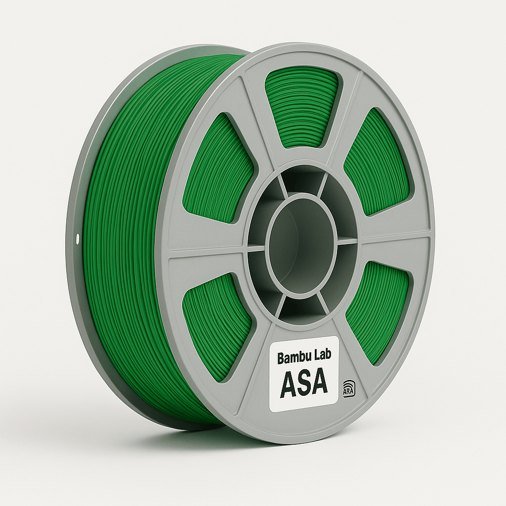 Bobina Bambu Lab ASA Verde 1 kg per stampa 3D, resistente ai raggi UV