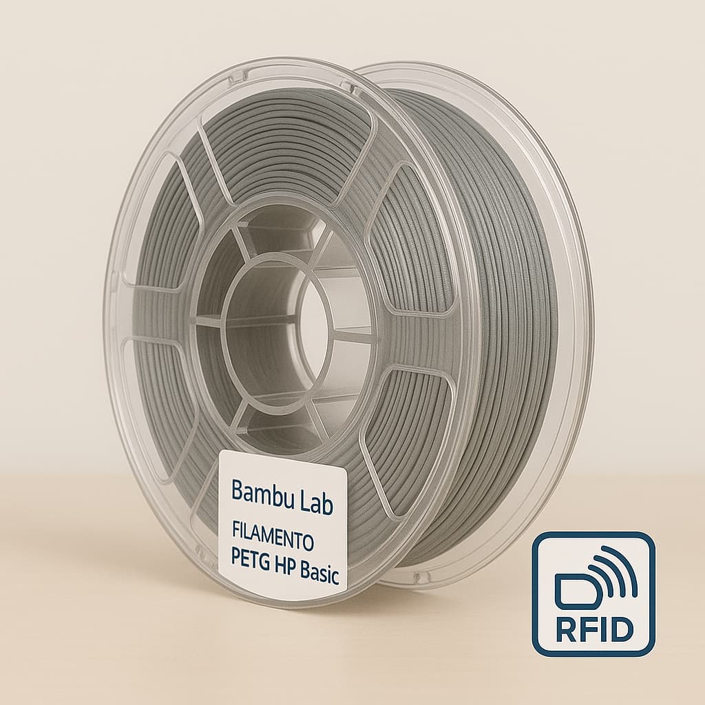 Bobina Bambu Lab PETG HF Grigio 1 kg per stampa 3D ad alta velocità e resistenza