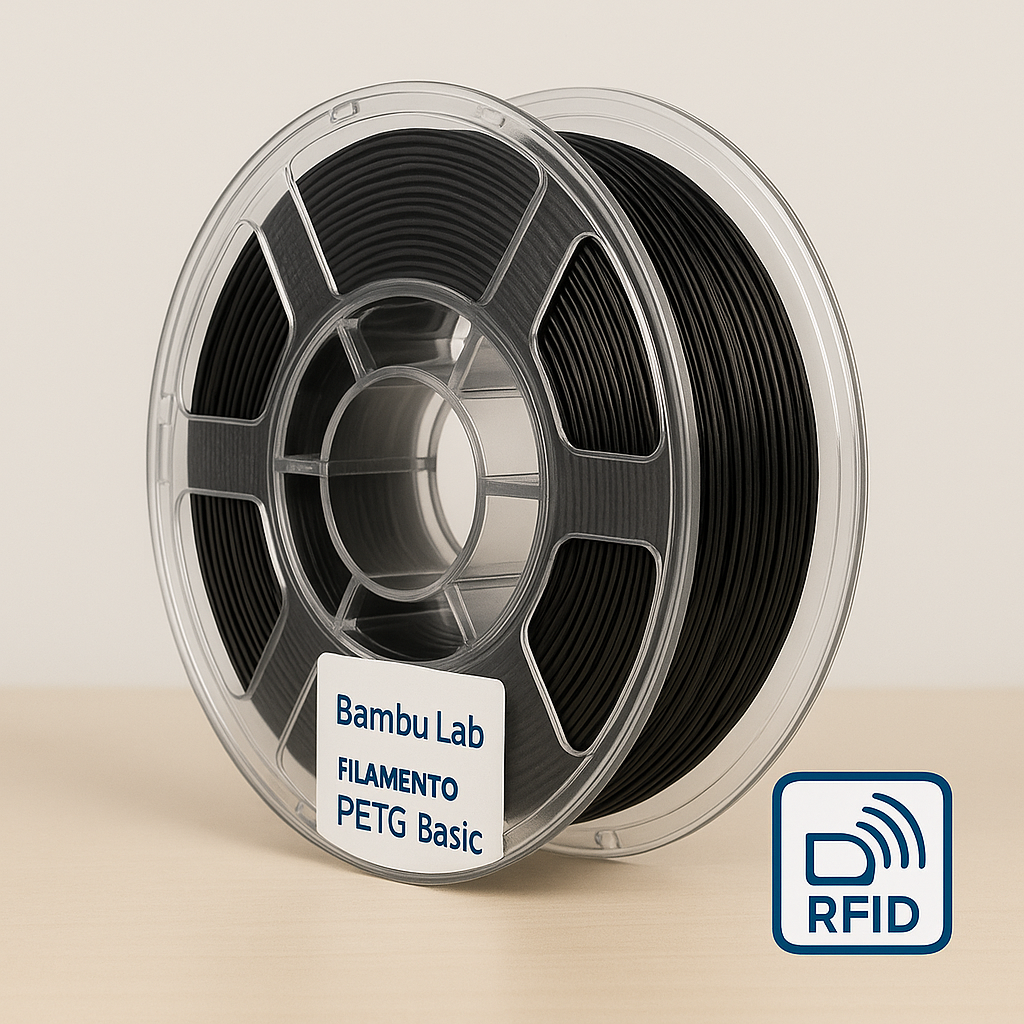 Bobina Bambu Lab PETG HF Nero 1 kg per stampa 3D ad alta velocità e resistenza
