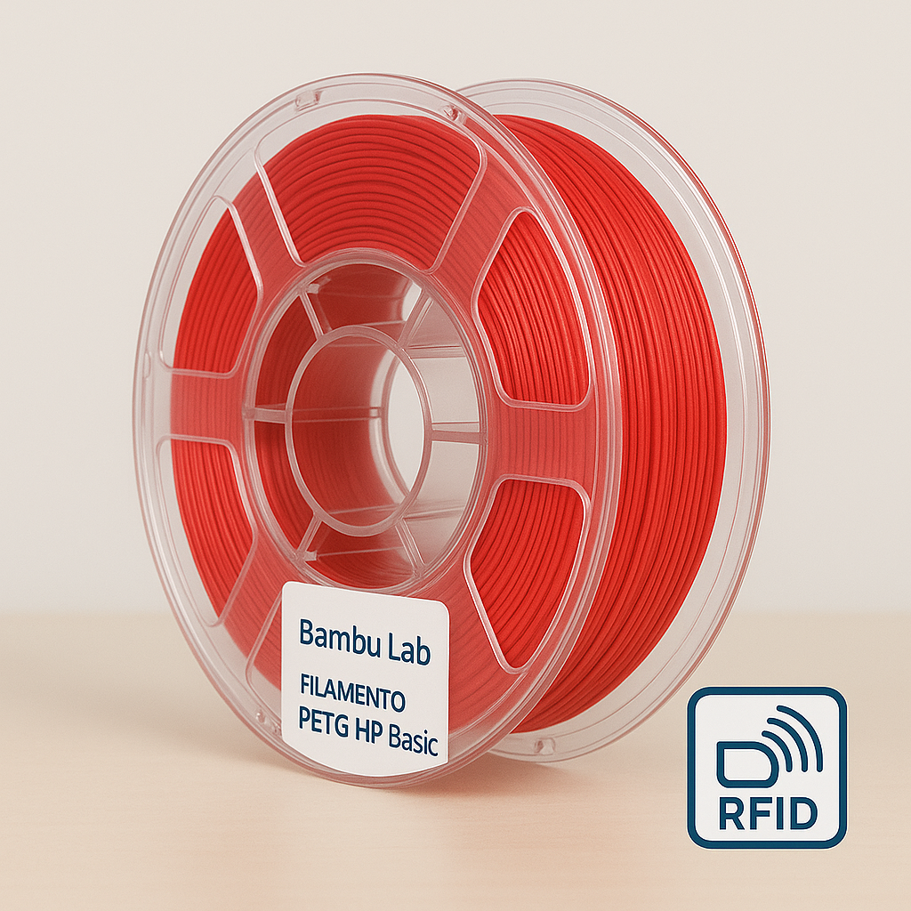 Bobina Bambu Lab PETG HF Rosso 1 kg per stampa 3D ad alta velocità e resistenza